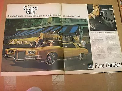 Original 1970 Pontiac Grand Ville 2-Page Magazine Ad  • $5