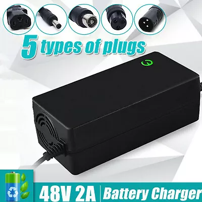 48V 2A Lithium Battery Charger 5 Type Plug For Electric Bike Motorcycle Scooter • £16.95