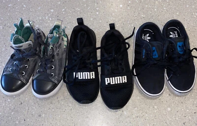 $25 • Buy Kids Unisex Boys Bulk Shoes Puma Converse And Adidas School 9us 10.5us 11us