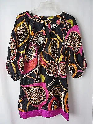 Alice & Trixie Silk Shift Dress Bold Paisley Print 3/4 Sleeve Size XS  #8249 • $7.99