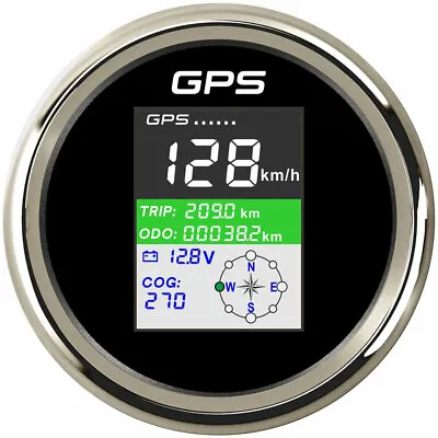 Gps Speedometer Voltmeter Odo Trip Mph Kmh Knots For Car Boat White Led US STOCK • $55.75