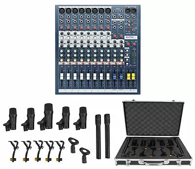 Soundcraft EPM8 2 Bus Recording/Live Mixer Console EPM 8+7 Piece Drum Mic Kit • $419.95