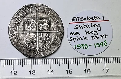 £195 • Buy Elizabeth 1st Silver Shilling, Hammered, Mm Key, Old Colln, Spink 2577 (D716)
