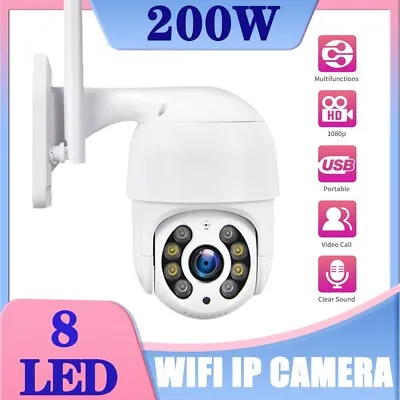 Icsee App 1080P WIFI IP Camera Wireless Outdoor CCTV PTZ Home Security IR Dome • £28.99