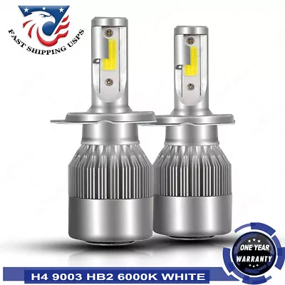 H4 9003 LED Headlight Bulb Conversion Kit High / Low Beam 6000K White Lamp W/fan • $19.72