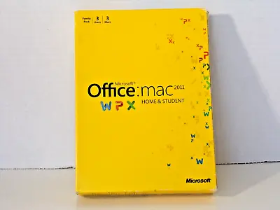 MS Microsoft Office MAC 2011 Home And Student.  Family Pack 3 User 3 Mac • $75