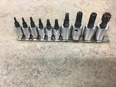 Mac Tools 10 Piece Torx Bit Socket Set 3/8  & 1/4  Drive T55 - T8 • $100