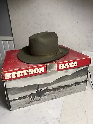 Vintage Stetson Green Gray Open Road Hat 7 1/4 Excellent Condition For Age • $119.95