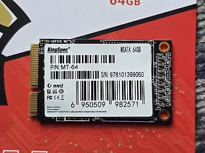 64GB KingSpec MSATA MT-64 SATA 6Gb/s Solid State Disk • £0.99