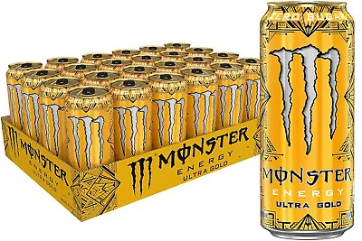 Monster Energy Ultra Gold Sugar Free Energy Drink 16 Ounce (Pack Of 24) • $59.99