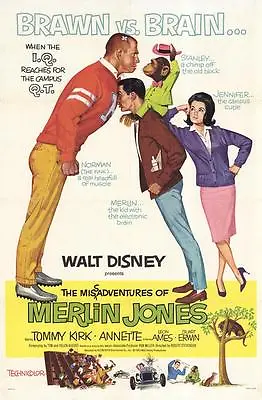 THE MISADVENTURES OF MERLIN JONES Movie POSTER 27x40 Tommy Kirk Annette • $17.98