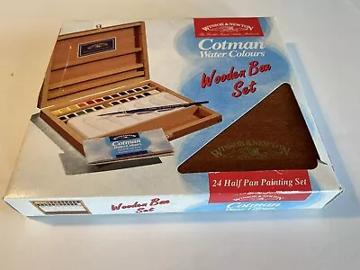 BRAND NEW IN BOX. VTG Windsor & Newton Watercolours Wooden Box Set Ship Fr. USA • $99.99