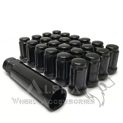 24 Black 6 Spline Lug Nuts 12x1.5 Fits Toyota 4Runner Tundra FJ Tacoma + Key • $20.49