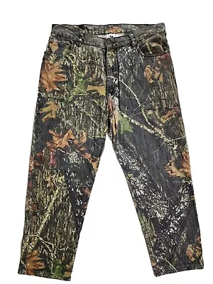 Vintage Mossy Oak Jeans Mens 38x30 Break Up Camo Denim Pants Hunting Outdoors • $34.95