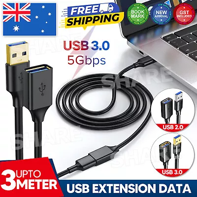 1/2/3M USB Extension Data Cable USB 3.0 Male To Female Adpter Cord For Computer • $4.85