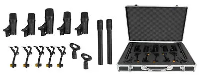 Rockville PRO-D7 KIT 7 Mic Drum Kit W/Bass+Snare+Condenser Overhead Microphones • $139.95