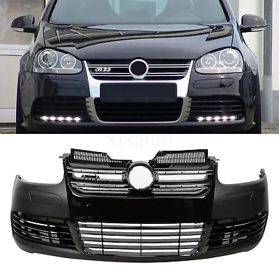 R Style Front Bumper Cover W/ Grille For Volkswagen Golf 5 VW MK5 2003-2008 • $435.10