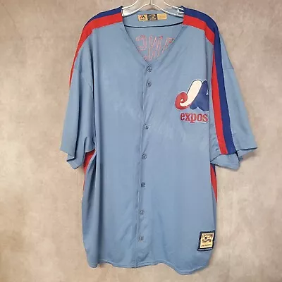 Majestic Cooperstown Montreal Expos Andre Dawson 10 Throwback Jersey Mens 4XL • $39.99