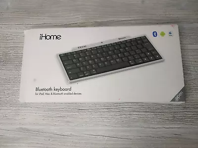 IHome Wireless Bluetooth Keyboard Universal Silver Black Rechargeable IPad Mac • $11.06