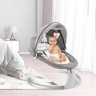 Electric Smart Baby Electric Rocking Chair Baby Swing Cradle W/ Bluetooth Music • £118.79