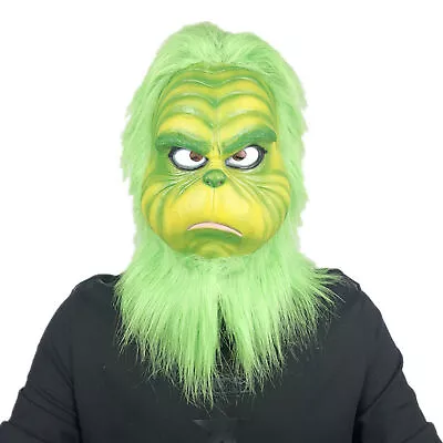 Grinch Latex Mask Adults Costume Cosplay Halloween Christmas Fancy Dress Outfits • $39.96