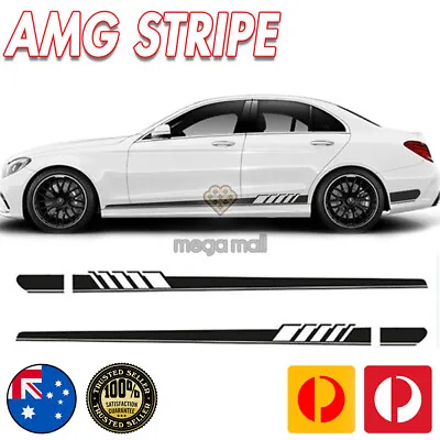 Mercedes W205 Side Stripe Decal Sticker Kit SUIT C Class 180 200 350 450 C63 AMG • $59.99