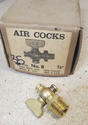 Essex 3/8  NPT - Brass Drain Pet Cock Shut Off Valve - Fuel Gas Oil Air Ect. • $17.95