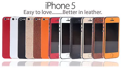 Leather Effect Skin Sticker For IPhone 5 Decal Cover Case Protector Wrap • £3.49