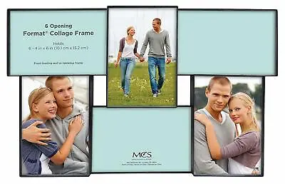 MCS Format Collage Frame With 6-4x6 Openings Black (Same Shipping Any Qty) • $11.73