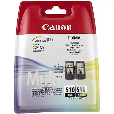 Canon PG-510 Black & CL-511 Colour Ink Cartridges For PIXMA MP250 MX410 MX340 • £31.99