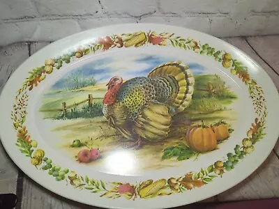 THANKSGIVING Melamine Serving Tray/platter From Brookpark Vintage 15  X 21  • $28