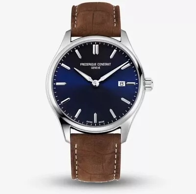 Frederique Constant Geneve Watch Classics Quartz Blue Dial FC-220NS5B6 • $375