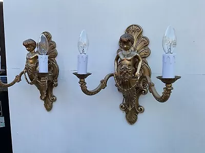 Pair Of Wall Lights Vintage • £98