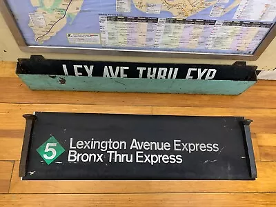 Nyc Subway Small Roll Sign #5 Primitive Lexington Avenue Bronx Express Manhattan • $144.95