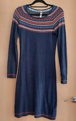 £8.99 • Buy Ladies Weird Fish Fairisle Knit Long Sleeve Jumper Dress Blue/Red Size 8