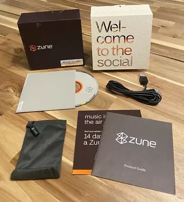 Microsoft Zune 30 Black Digital Media Player Box Charger Sleeve Manual Only • $20