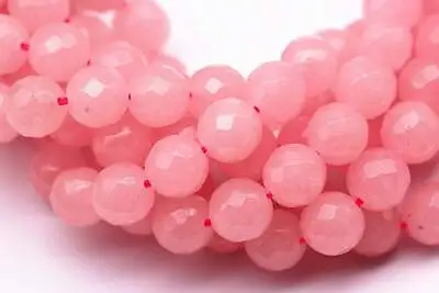 Natural Rose Quartz Faceted Round Beads 6mm 8mm 10mm 12mm 15.5  Strand • $8.54