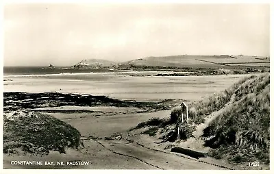 Padstow Constantine Bay - Real Photo Salmon Postcard • £2