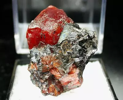 Minerals : Red Rhodonite Xtls On Sphalerite And Galena Broken Hill Australia • $2.25