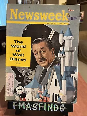 J2 1962 WALT DISNEY The World Of Dec 31 NEWSWEEK MAGAZINE Mickey Mouse • $75