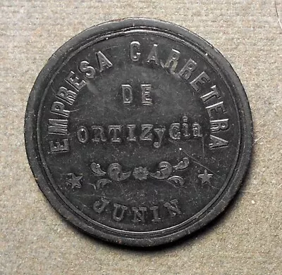 Chile: Empresa Carretera De Ortiz Y Cia Junin   1 Peso 1882 Contrasena Del D • $9.99