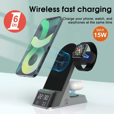 $43.99 • Buy 15W Fast Qi Wireless Charger Dock Stand For IPhone 14 13 12 Apple Watch Airpods