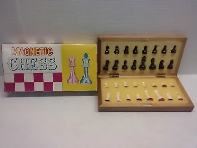 VTG Magnetic Chess Portable Board Game Folding Complete In Box 1970's Travel Set • $34.99