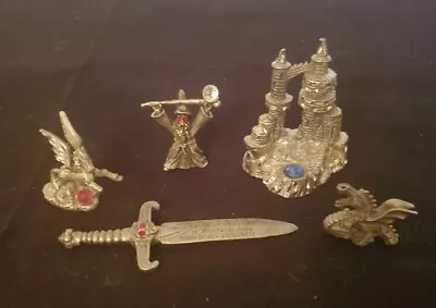 Pewter Spoontiques Wizard Miniature Fantasy Mythical Figurines Lot Of 5 • $29.95