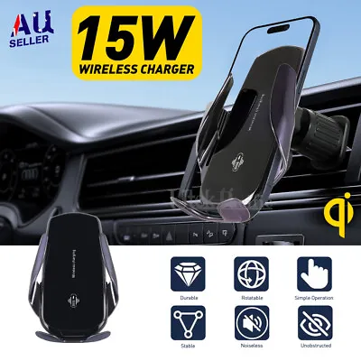 Wireless Car Charger Mount Phone Holder Air Vent Stand For IPhone 15 Samsung S24 • $28.45