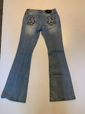 MISS ME Jeans Peace Sign Flare Bootcut Jeans Women's Size 27 JP5356F2R 31 Inseam • $29.99