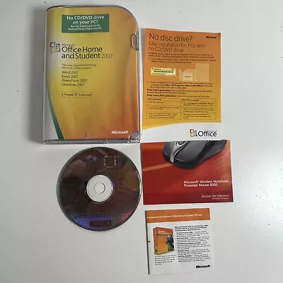 Microsoft Office Home & Student 2007 Software DVD With Manual And Product Key • $17.99