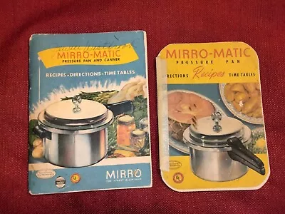 Vintage 1947 & 1954 Mirro-Matic Pressure Cooker Cook Books Recipes Fair Cond • $10