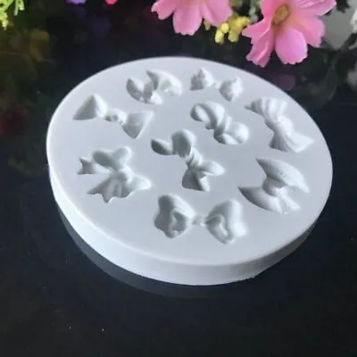 Bow Fondant Baking Mold Cake Topper Silicone Mould Chocolate Decor Cookies • £3.59