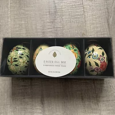 Easter Egg Box Deoli Melon 4 Piece Hand-painted Paper Mache From Bungalow Danish • £10